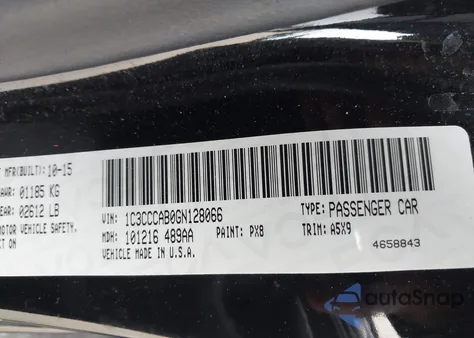 2016 Chrysler 200 Limited z USA, uszkodzony, nr VIN 1C3CCCAB0GN128066